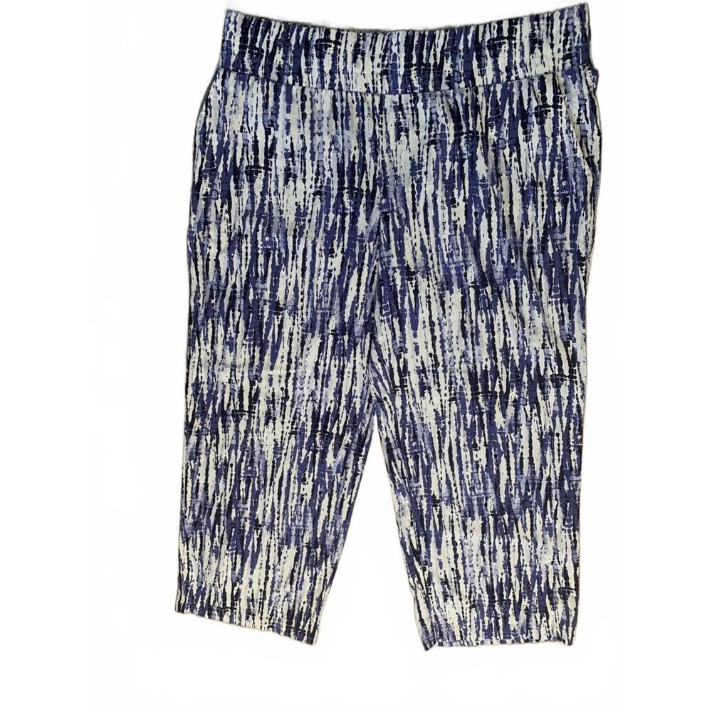 Land 'n Sea Beachy Wide Leg Linen Blend Tie Dye Pull on Pants Pockets Size XL